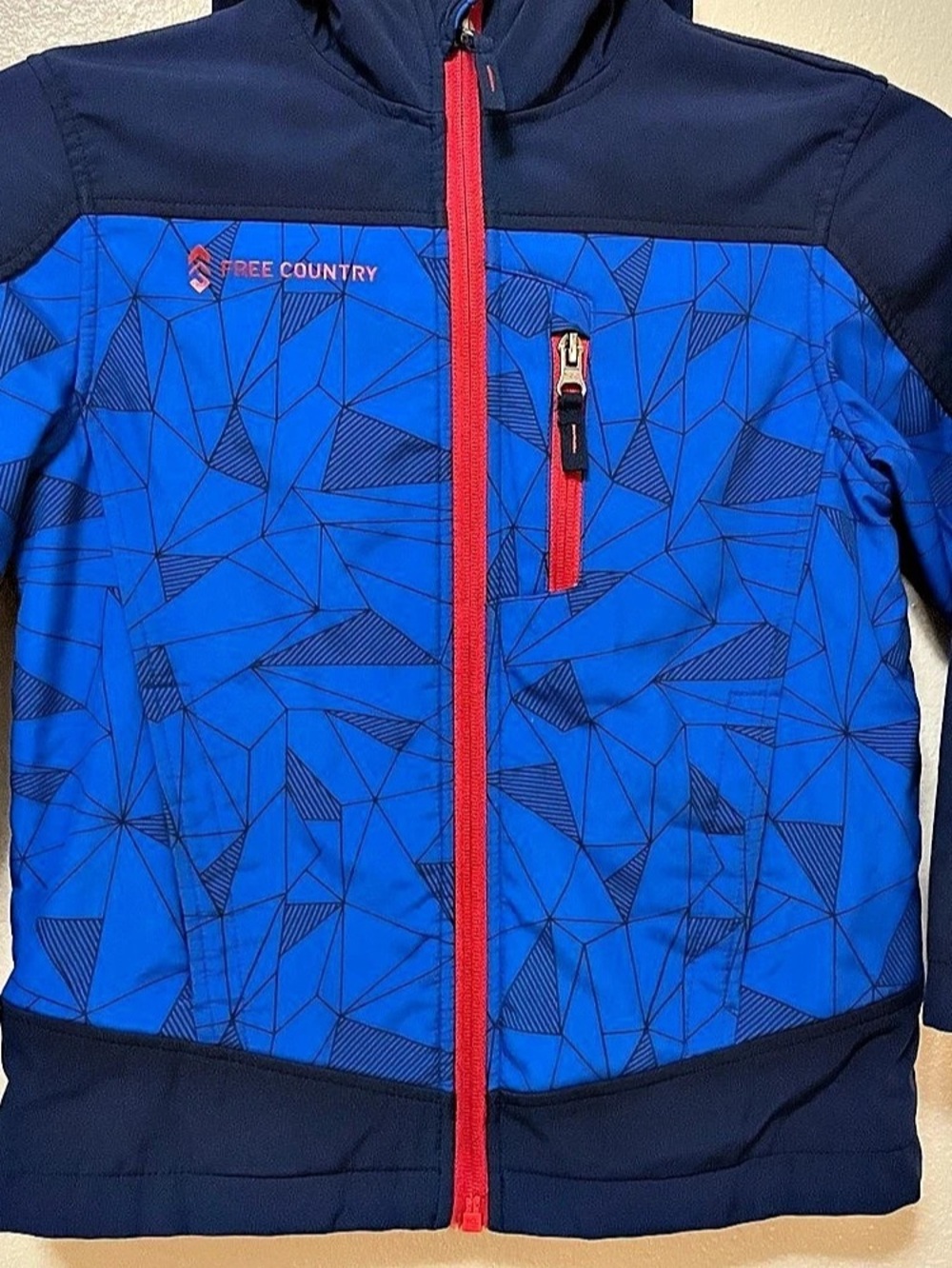 Free Country Boys Softshell Hooded Jacket Blue & Navy